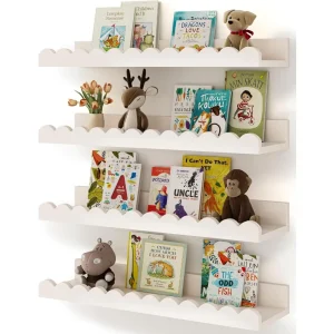 4-Pack White Floating Shelves