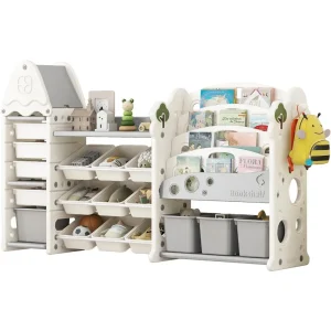 Toy Organizer with Kids Bookshelf
